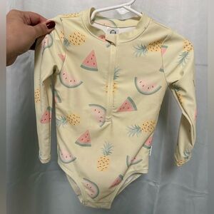 Gerber Cream Swimsuit with Fruit Print